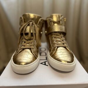 Aldo Metallic High Top Sneakers